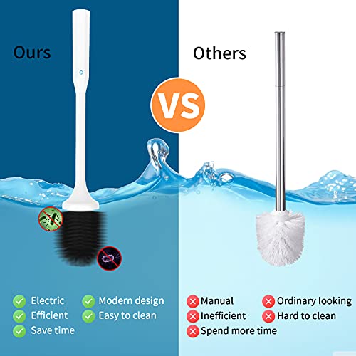 Electric Toilet Brush，Detachable Toilet Holder Cleaning Set and TPR