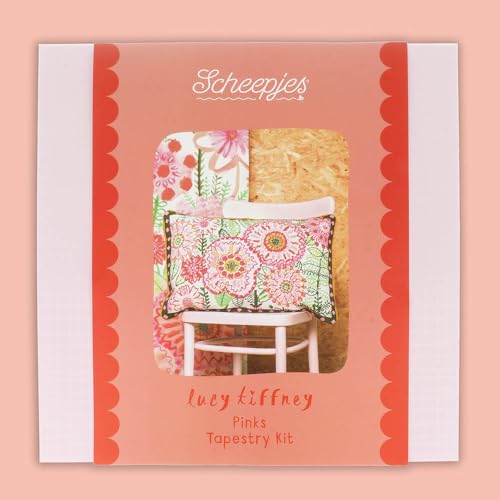 Scheepjes - Collezione di carta da parati Lucy Tiffney (60x40cm) Kit arazzo Pinks per Decorazione Murale - 1 Pezzo