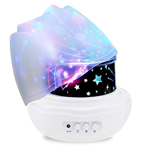 Slowton stars sky night light lamp, romantic rose shape…