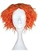 Morvally Short Curly Orange Wigs Unisex Heat Resistant Hair for Cosplay Costume Holloween Party