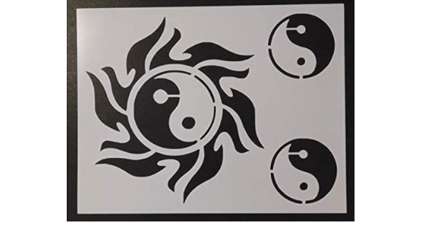 amazon com custom stencil yin yang ying yang chinese yinyang 11 x 8 5 everything else