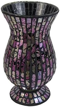 Firefly Home Collection Mosaic Candle Holder, 6 x 6 x 11", Pink