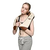 Ovonni Kneading Shiatsu Back and Neck Massager with Heat - Electric U-shape Shoulder Body Waist Massage Chair Pillow with Speed Control for Home Office and Car