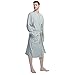 M&M Mymoon Men’s Kimono Robe Long Comfy Bathrobe Cotton Loungewear Spa Cloth Robe (Grey Mel, L/XL)