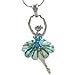 Soulbreezecollection Dancing Ballerina Necklace Dancer Dance Pendant Charm Designer Fashion Jewelry (Aqua Blue)