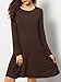 Zero City Womens Casual Pockets Plain Flowy Simple Swing T-Shirt Loose Dress, 12chocolate, Medium
