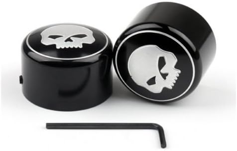 V8 GOD CNC Skull Front Axle Nut Cover Cap for Harley Sportster XL883/1200/48-2PC
