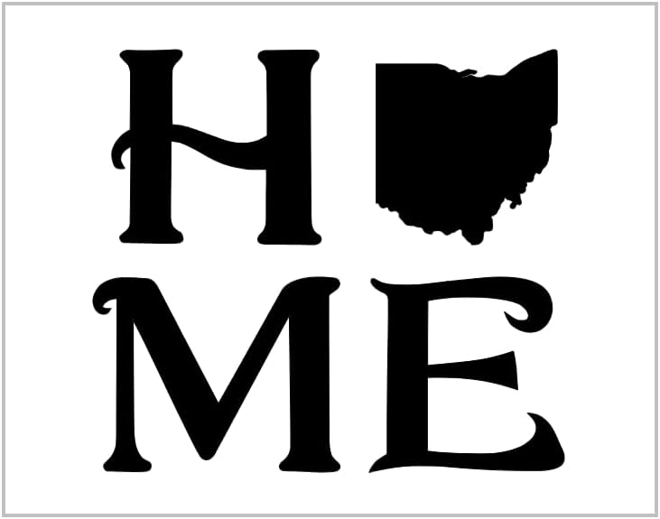 Mixed Media - Ohio Home Stencil Is My Love United State Saying Word USA Silhouette Design 8