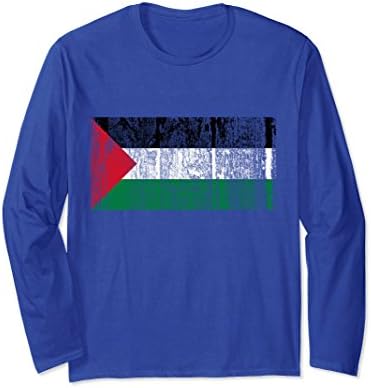 Unisex Vintage Palestinian Shirt Palestine Flag Long Sleeve Tshirt Small Royal Blue