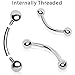 316L Surgical Steel Internally Threaded Curved Barbell (Sold Individually)