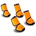 HaveGet Waterproof Dog Shoes Fluorescent Orange Dog Boots Adjustable Straps and Rugged Anti-Slip Sole Paw Protectors for All Weather Comfortable Easy to Wear Suitable for Medium Dog (XXS)