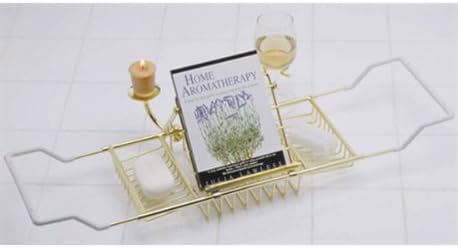 HomyDelight Aromatherapy Bathtub Caddy - Polished Brass 5 lbs 17" - 38" 4" 8"