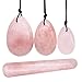 eGlomart 4Pcs Set Yoni Eggs Stick, Drilled Rose Crystal Quartz Jade Egg for Kegel Exercise and 1 pcs Massage Stick