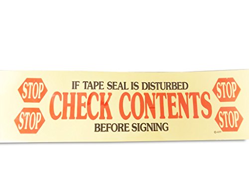 T.R.U. PP20S-T Pre-Printed Tan Carton Sealing Tape with Red and Black Lettering -STOP/Check Contents acrylic water based adhesive, 3 in. x 110 yds in length, 2mil (Pack of 24)