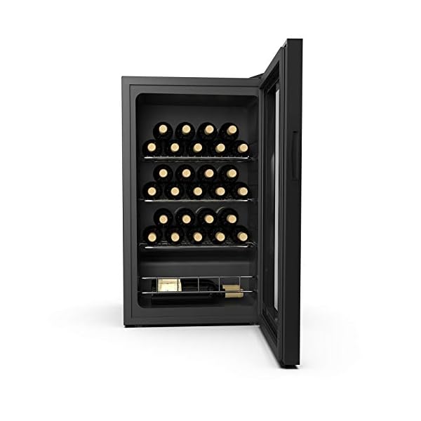 KUPPET-27-Bottles-Compressor-Freestanding-Wine-CoolerChiller-RedWhite-Wine-Beer-and-Champagne-Wine-Cellar-Digital-Temperature-Display-Double-layer-Glass-Door-Quiet-Operation