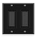 TNP Brush Wall Plate - Dual Gang Cable Entry Access Brush Bristles Style Strap Opening Port Insert Socket Wiring Plug Jack Decorative Face Cover Outlet Mount Panel (2 Gang, 1 Pack) - Black