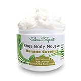 Fair Trade Shea Body Mousse (BANANA COCONUT) All Natural Body Cream | Age Defying | Made with Organic Ingredients | Highest Quality Shea Butter | Super Fruits | Cocoa Butter | Apricot Kernal Oil
