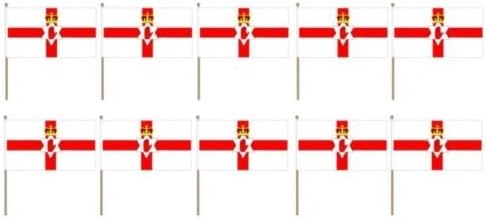 Pack Of 10 X Northern Ireland Ulster Hand Held Flags
