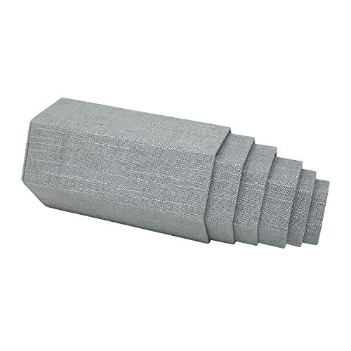 image for Mooca 6 Pcs Jewelry Display Risers Stacking Nested Set, Burlap Gray Li