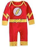 A&J Design Baby Boys' The Flash Long Sleeve Romper