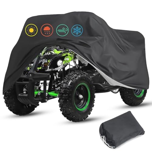 ATV Cover Universal Beach Car Cover 210D Outdoor Motorcycle Cover Waterproof Dustproof Heat Resistant Sun UV Cover 4 Wheeler Quad Bike Scooter Storage Vehicle Cover for Polaris Yamaha, 210*120*115cm