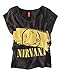 Darceil(TM) Women's Black Short Sleeve Rock Band Nirvana Print T Shirt Top (S, Black)