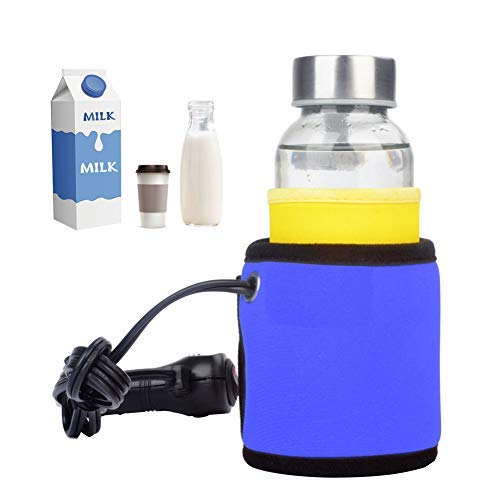 Dr. Prepare Travel Beverage Warmer, Portable Baby Bottle Warmer for Milk, Coffee, Tea, Water, and More - Blue