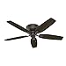 Hunter 52 inch Indoor Ceiling Fan with LED Light - Bronze Ceiling Fan with Pull Chain, For Bedroom, Living Room, or Kitchen, Low Profile Mount, No Remote, 5 Blades - Kenbridge 53379, Noble Bronze
