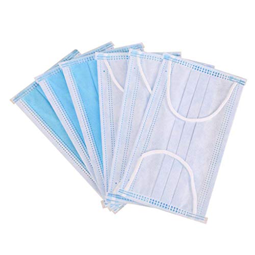 Obestseller Disposable 3 Ply Supplies - With Nanofiber Filter Lining, Student Start School Necessities (One Size, Blue 10Pcs)