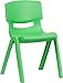 Flash Furniture Green Plastic Stack children school chair, 13.25