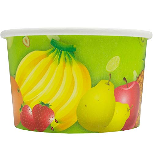Fresh Fruit Paper Ice Cream Cups - 6 oz Dessert Bowls - Comes In Many Colors & Sizes! Frozen Dessert Supplies - Fast Shipping! 1,000 Count