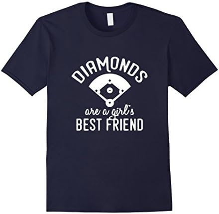 Men's Diamonds Are a Girl's Best Friend - Girls Baseball Shirt Small Navy