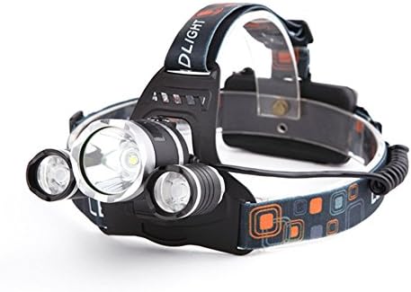Johnnyhh LED Aluminum Alloy Head Lamp For Camping, Running, Hiking and Reading,3 Bulbs,4 Modes Headlight,Waterproof, 2 Rechargble batteries Included