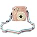 SAIKA Protective Hard Case for Fujifilm for Instax Mini 9 Instant Camera - Glitter Flamingo Pink. With Adjustable Shoulder Strap