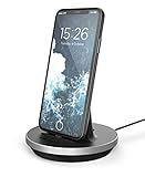 Encased (MFI Certified Lightning Charging Stand - Compatible w/Apple iPhone Xs/iPhone XR Charger (2018) Rapid Charge Desktop Dock w/USB Cable (Case Friendly Port)