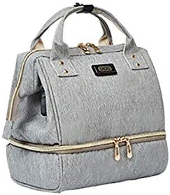 Hothuimin Breast Pump Bag,Breastmilk Cooler Backpack Built-in USB Charging Pot, Shoulder Tote Bag for Breastpump,Diaper and Milk Bottle Storage Double Layer -Grey