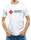 Universal Apparel Men's American Red Cross T-Shirt XL White