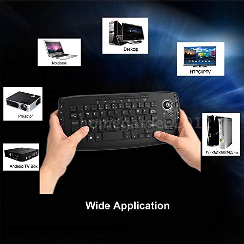 FidgetFidget E30 2.4GHz Wireless Keyboard with Trackball Mouse Scroll Wheel Remote B5I7