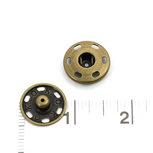 60 Sets of Sew-on Snaps, 21mm, Antique Brass