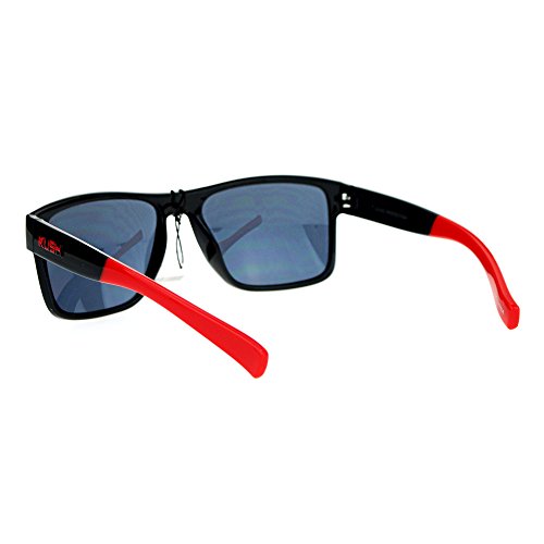 KUSH Sunglasses Unisex Classic Square Plastic Frame UV 400 Black Red