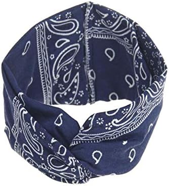 Aiserkly Women Yoga Sport Elastic Floral Hair Band Headband Turban Twisted Knotted Hair Accessories