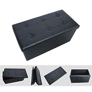 Todeco - Almacenamiento Banco, Almacenamiento Otomano Plegable de Cuero