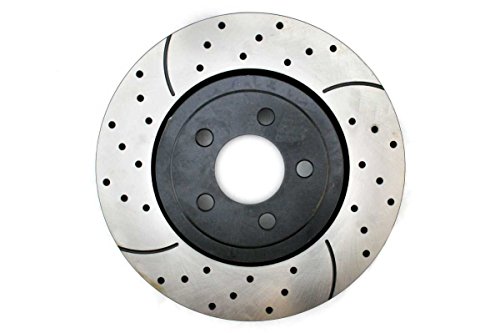 Prime Choice Auto Parts PR63025L Front Drivers Side Performance Drilled And Slotted Brake Rotor