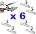 Pro Chef Kitchen Tools Stainless Steel Chip Bag Clip - Set of 6 Heavy Duty, Wide Jaw Bulldog Binder Clips for a Tight Grip Seal on Potato Chips, Coffee Bags, Fresh Food Storage