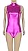 JustinCostume Women's Shiny Metallic Sleeveless Turtleneck Leotard Costume