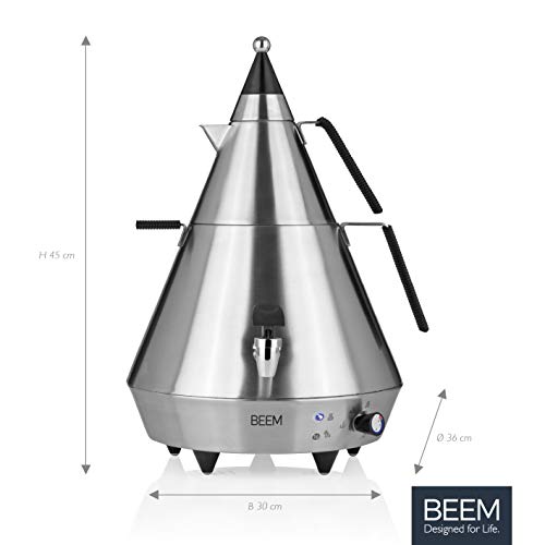 Beem Pyramid Samowar Teekocher aus Kunststoff und Edelstahl in der Farbe Schwarz-Silber 4L, MaÃe: 31cm x 36cm x 46cm, 01108 – Bild 4