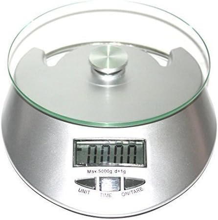 Tevelo Kitchenware Multifunction LCD Display and Tempered Glass Surface Digital Food Scale with 2 AA Battery