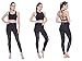 Lesfun Black Leggings Sexy Capris Yoga Pants with Sheer Mesh Tummy Control Workout Tights for Women