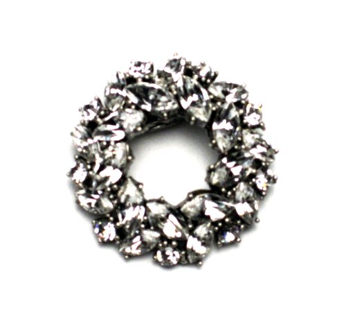 PILGRIM 281-005 Brosche, versilbert, kristall