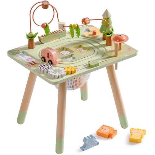 ROBUD Activity Table, 11-in-1 Montessori Learning Table with Bead Maze, Gears,…